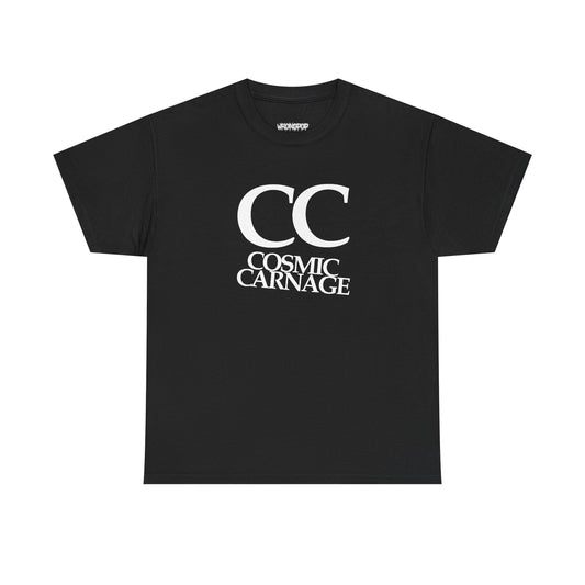 cosmic carnage tee (white on black)