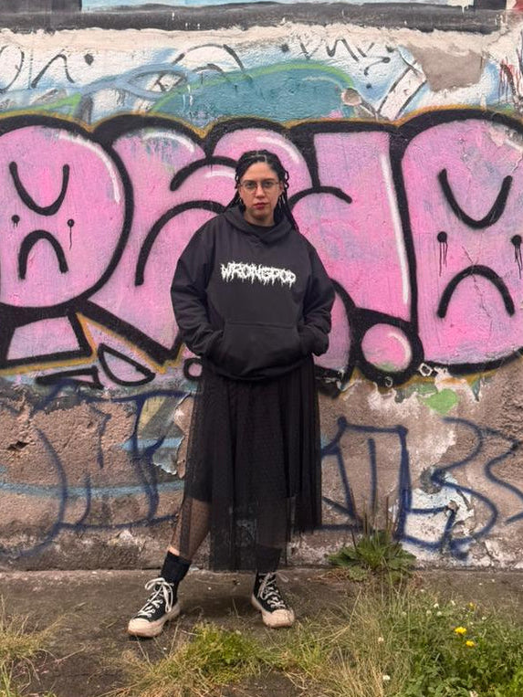 white logo hoodie