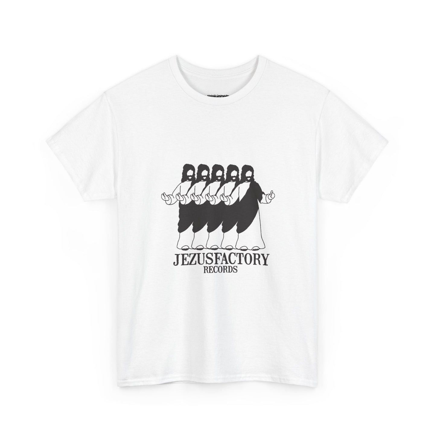 jezus factory records tee (black on green/white)