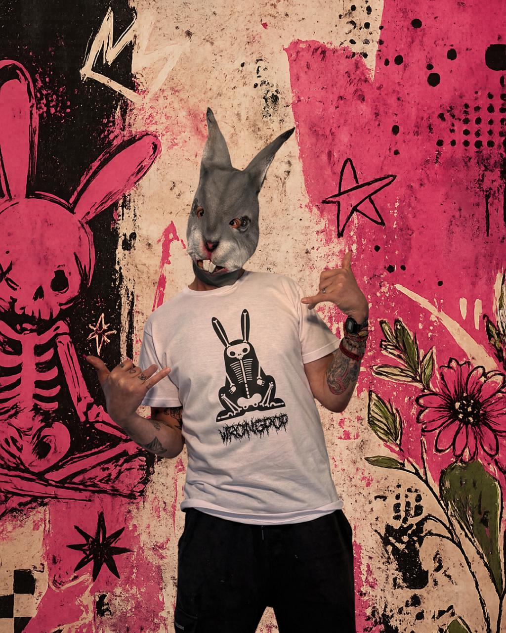 x-ray Bunny (black on white tee)