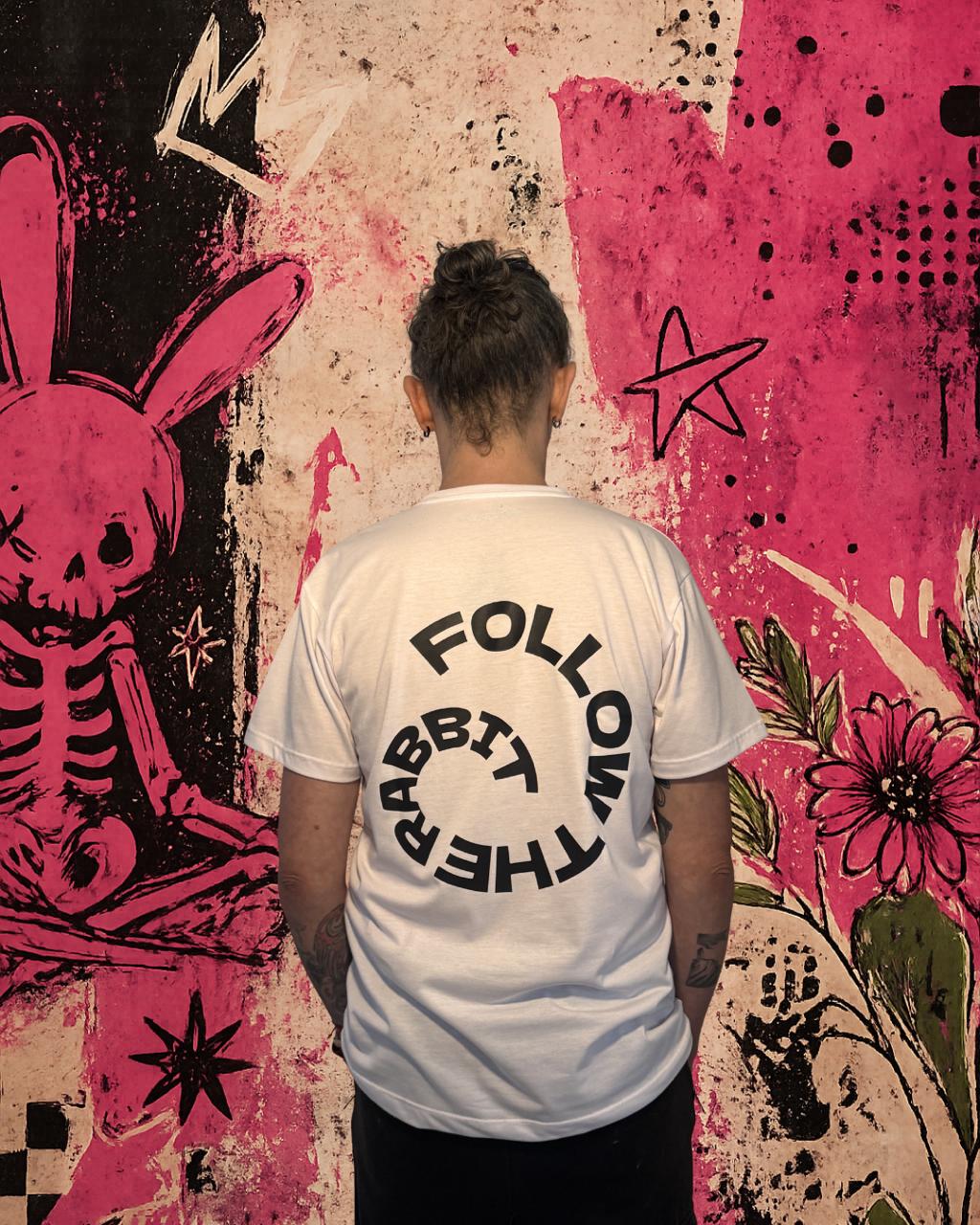 x-ray Bunny (black on white tee)